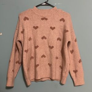Adora Pink Heart Sweater Medium